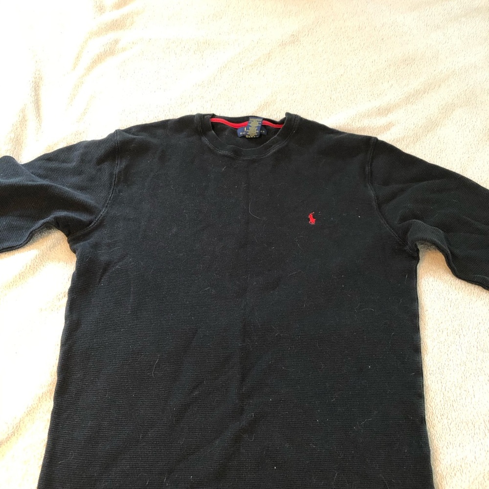 Black Ralph Lauren Waffle-Knit Thermal